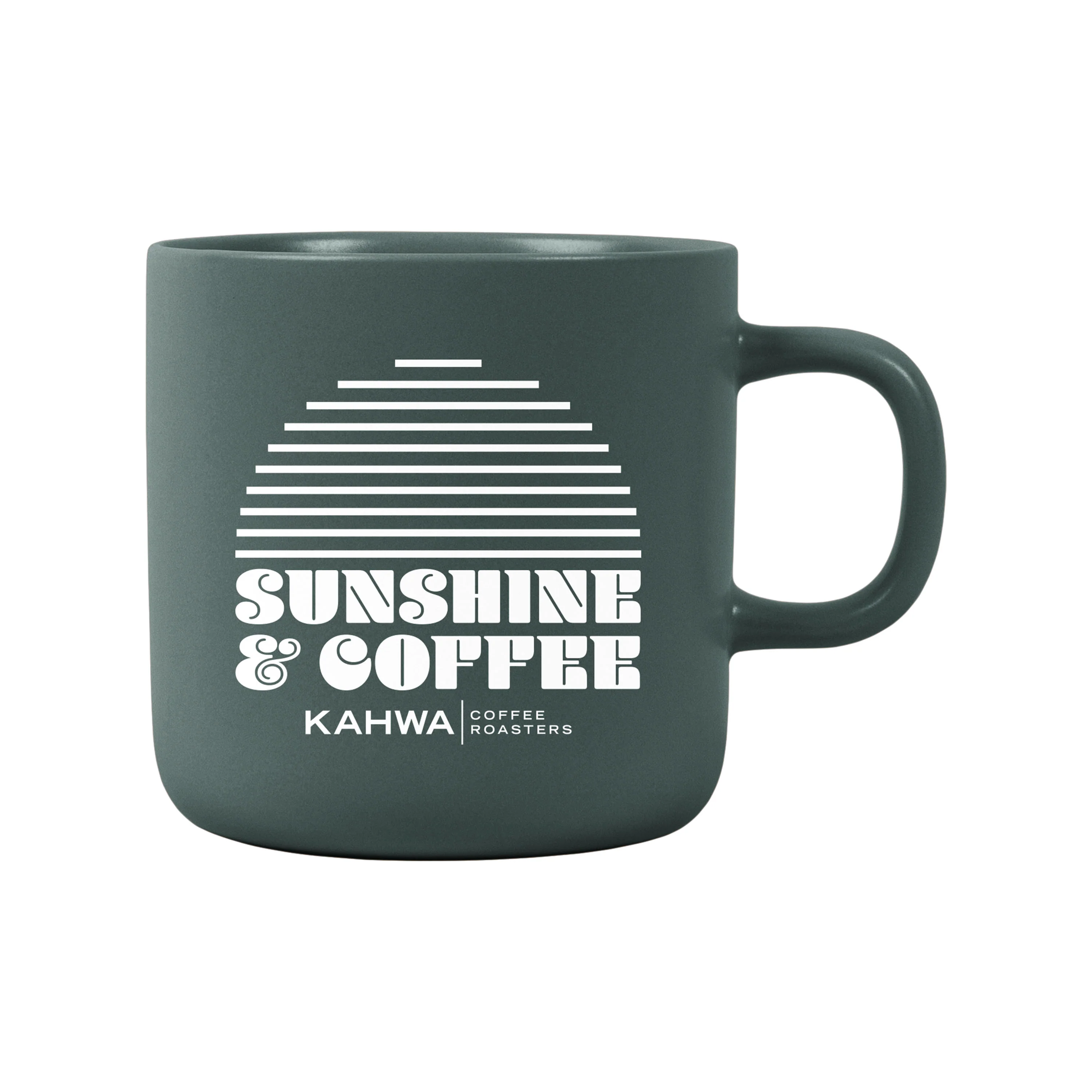 Sunshine & Coffee Blue Ceramic Mug